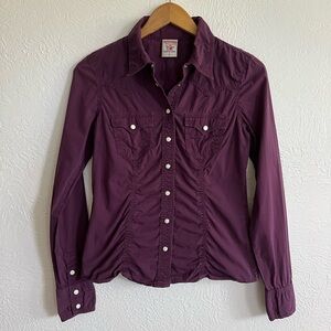 True Religion Western Button Up Long Sleeve w/ Snap Buttons Small Plum Purple